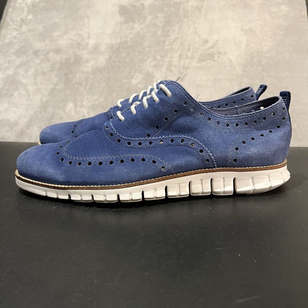 Cole Haan Zerogrand Wingtip Oxford Men's 13 Blue C27495 Casual Dress Shoes - Picture 3 of 10